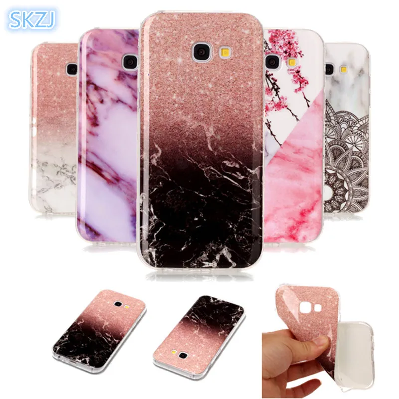 

SKZJ Phone Case For Samsung Galaxy A5 J3 J5 J7 2016 2017 S7 Edge S8 Note8 Granite Scrub Marble Stone image Painted Silicone Case