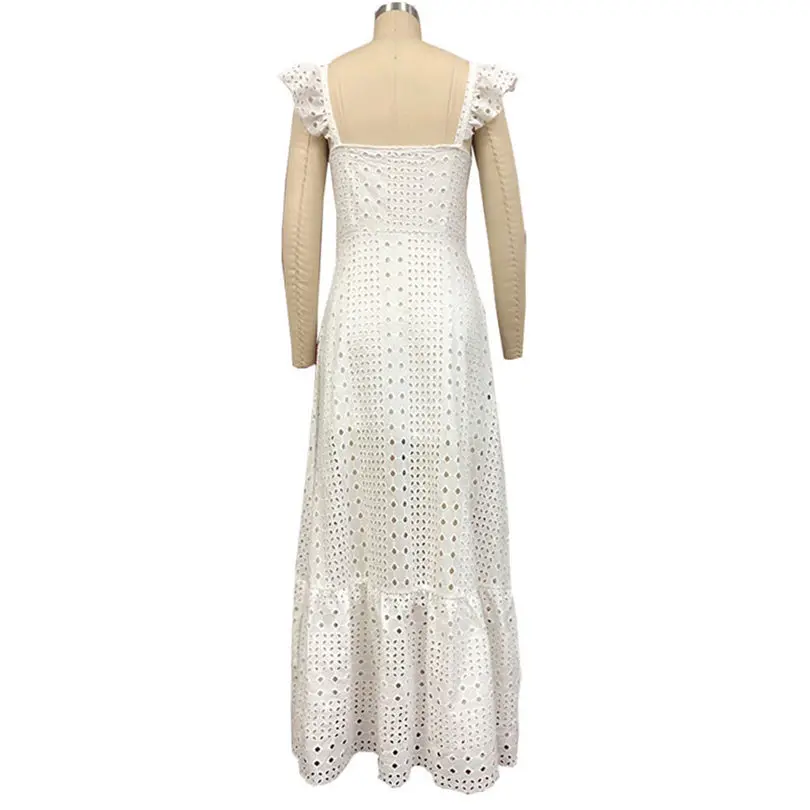New Women Summer Boho Strappy Sexy Solid Long Maxi Dress Bohemian  Beach Holiday Dresses Long Lady Elegant Casual Dress #4A30 (9)
