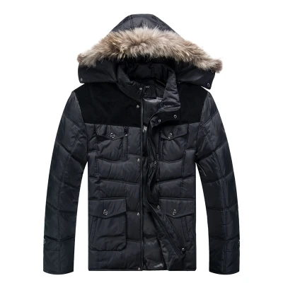 Новое поступление зимний мужской пуховик Куртка с капюшоном Повседневная мода размера плюс XL-4XL 5XL 6XL 7XL 8XL 9XL 10XL 11XL 12XL 13XL - Цвет: black