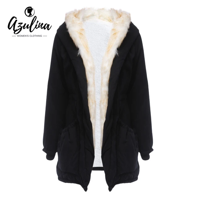 AZULINA Winter Cotton Jacket Coat Women Warm Parka Real Fur Lined Hooded Coats Female Casual Clothing AZULINA Winter Cotton Jacket Coat Women Warm Parka Real Fur Lined Hooded Coats Female Casual Clothing