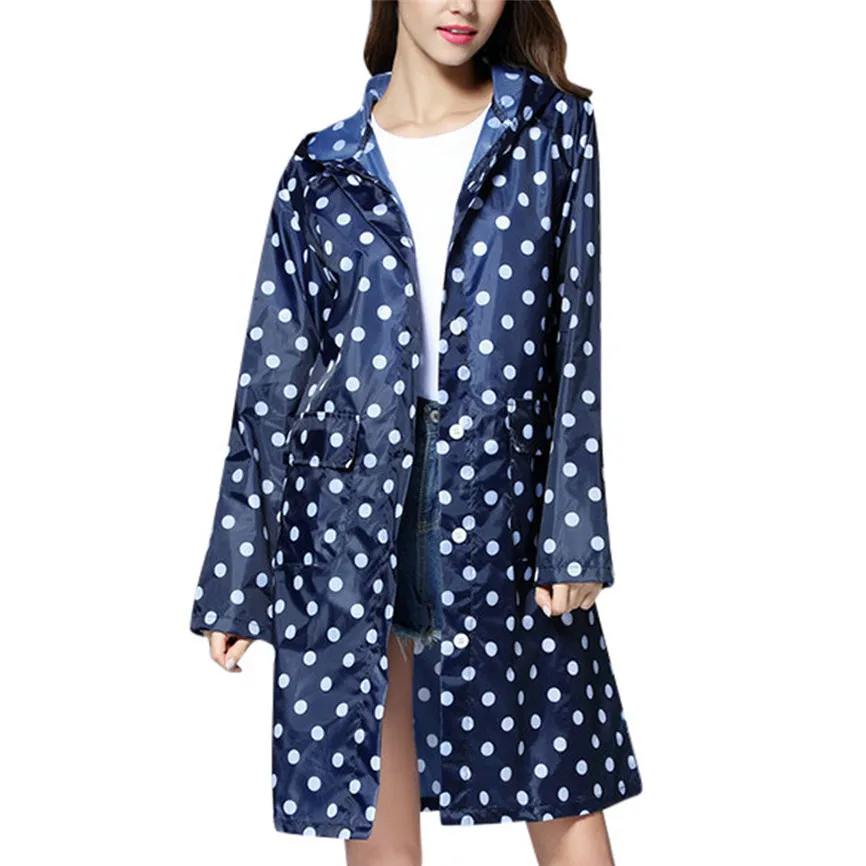 

Coats And Jackets Women Summer Women's Wave Rain Jacket Outdoor Waterproof Windproof Coat Outwear Fashion Trench Coat Female