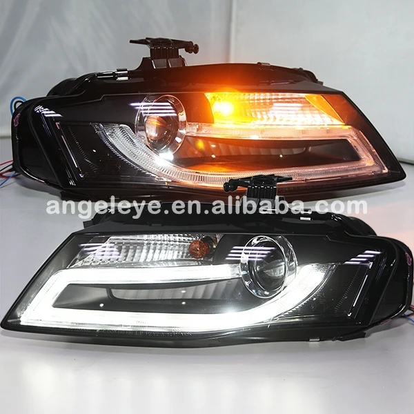 Best Offers Voor Audi A4L B8 Strip LED hoofd lamp 2009-2012 jaar Zwart Behuizing SN