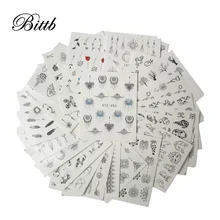 Bittb 5 шт. наклейка на ногти Водная передача черное ожерелье дизайн ногтей Наклейка s Наклейка DIY украшения ногтей обертывания татуировки маникюрные инструменты