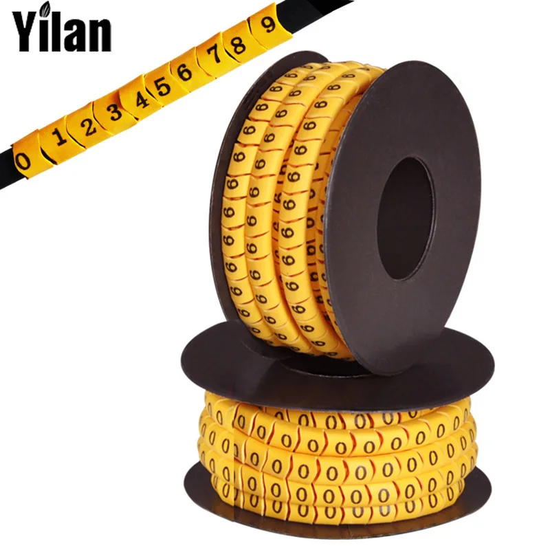10 rolls/lot 1.5 Square 1.5mm Cable Marker Mark Tube Digital 0 9 Number