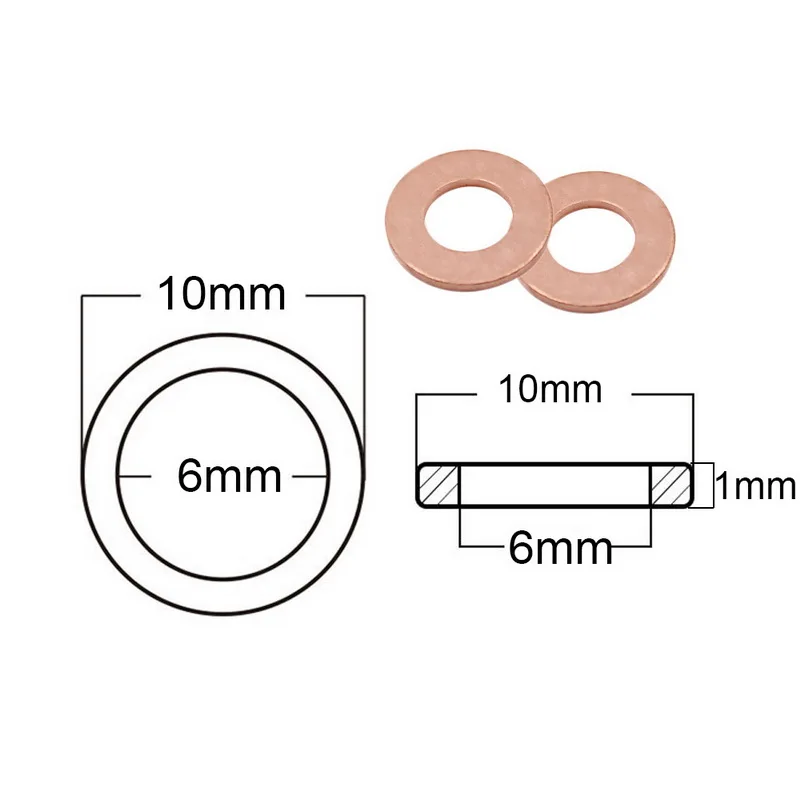 20 шт. одноцветное медь шайба плоское уплотнительное кольцо Заглушка масло для лодка давка прокладка уплотнение фиттинги крепёж аппаратные средства инструмент интимны