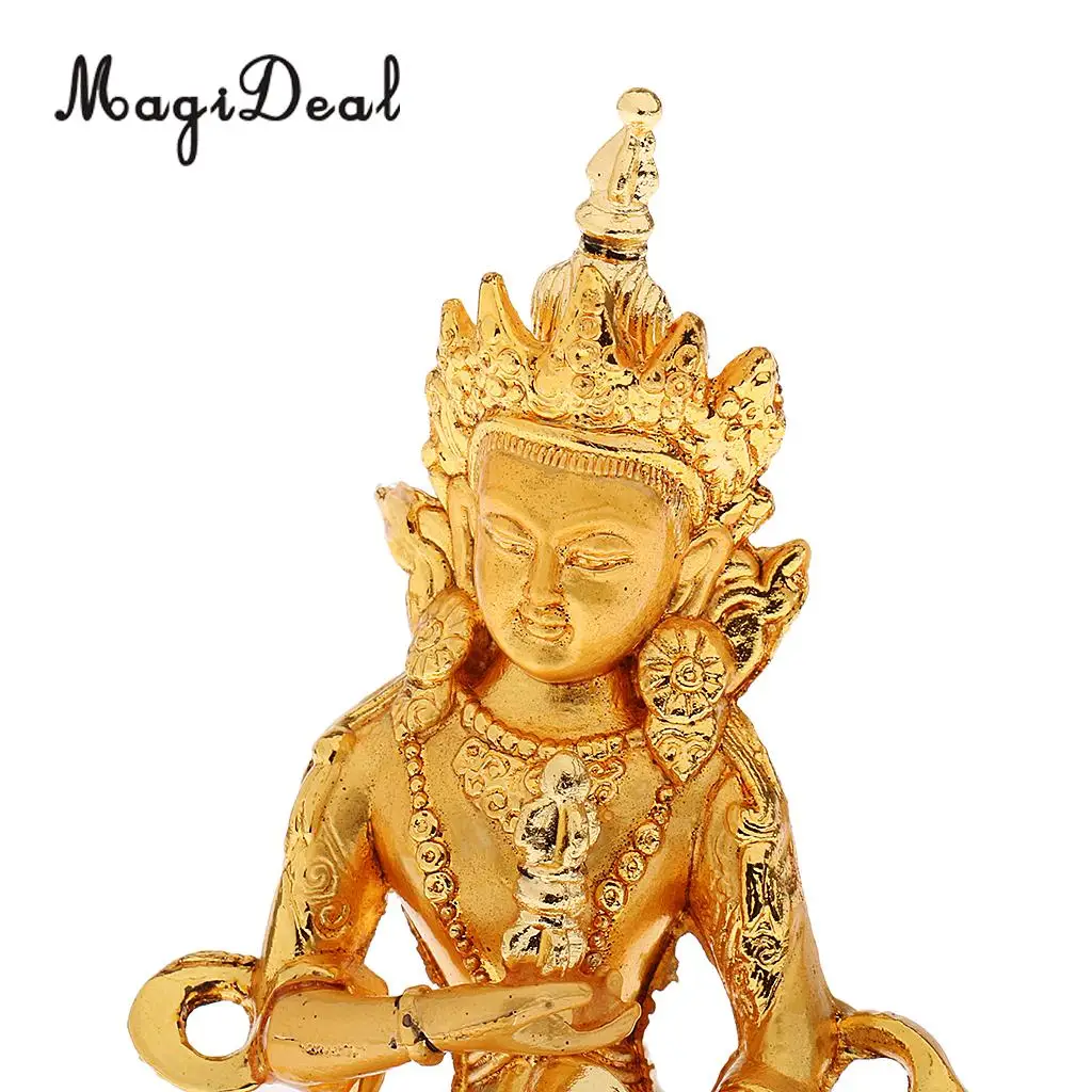 MagiDeal Small Buddha Statue Gilt Medicine Buddhist Feng Shui Figurine Religion Sculpture Blessing Good Luck Home Ornaments