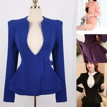 2017 New Fashion Women s Work Wear Business Long Sleeves V neck Suit Jacket Blazer Office
