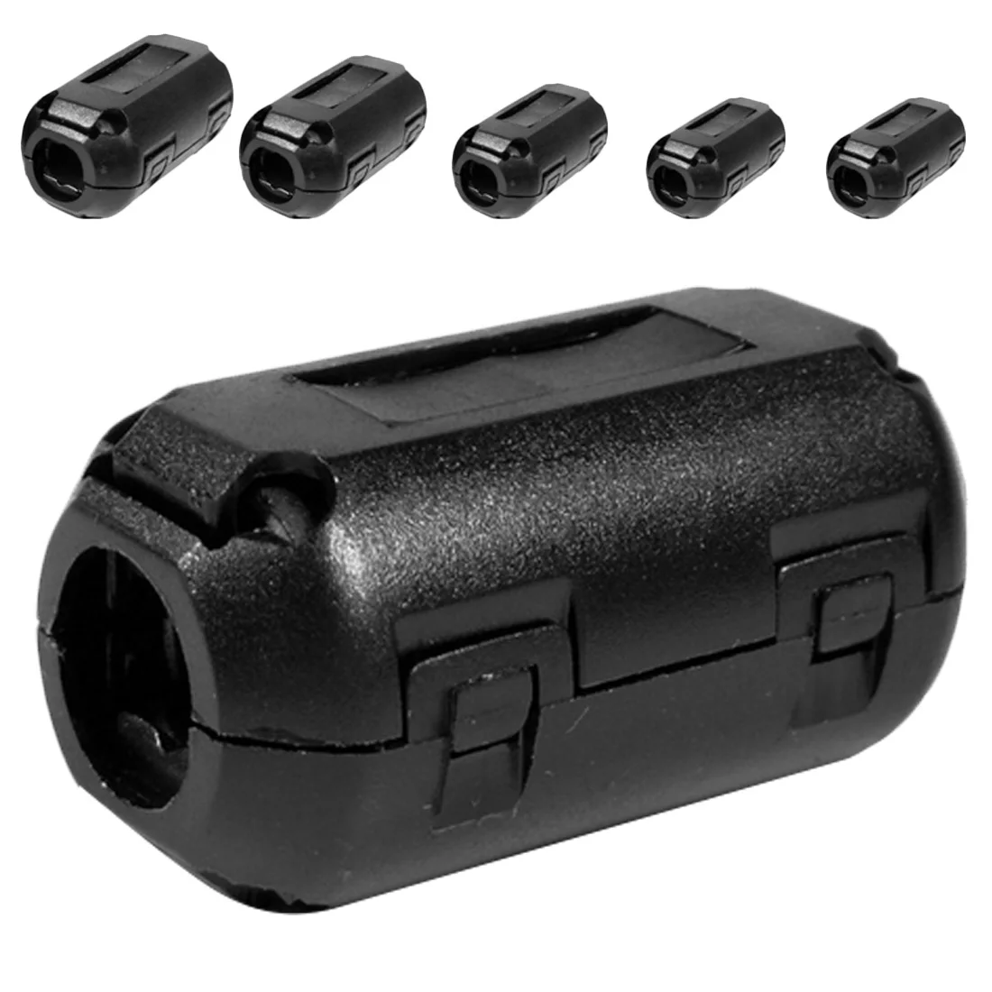 5 Pcs 3.5mm Clip-On Ferrite Ring Core Noise Suppressor For EMI RFI Clip Cable Active Components Filters