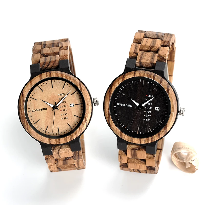 BOBO BIRD деревянные мужские часы Reloj para hombres подарок для папы кварцевые наручные часы показ недели даты часы Прямая O26