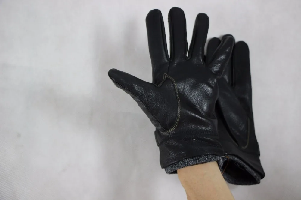 Harppihop новые кожаные зимние guantes теплой овчины Перчатки мужские кожаные перчатки Простой предотвращения перчатки от холода для мужчин