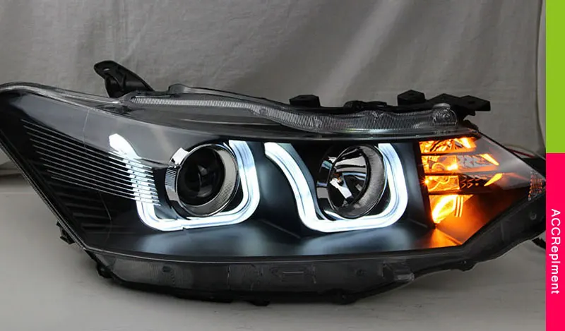 Автомобильный Стайлинг для Yaris светодиодный фонарь- Yaris фары drl Объектив двойной луч H7 HID ксенон