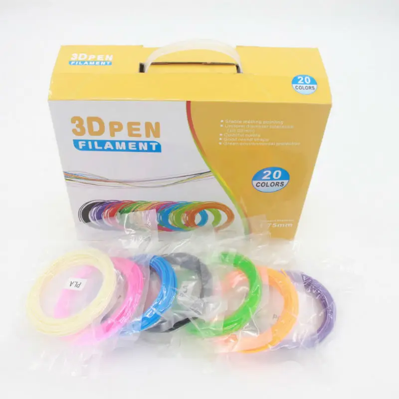 1.75 mm PLA print material 3D special filament for 3D pen printer supplies 20 colors 10 meters per color random colors