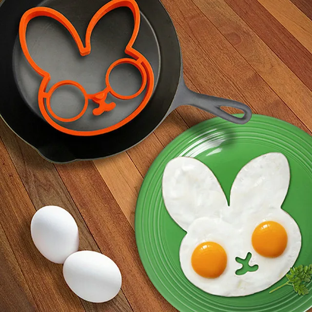 

Silicone Bunny Cartoon Fried Fry Egg Frame Breakfast Mold Rabbit Shape Kitchen Tool Egg Pancake Rings For Kids Children
