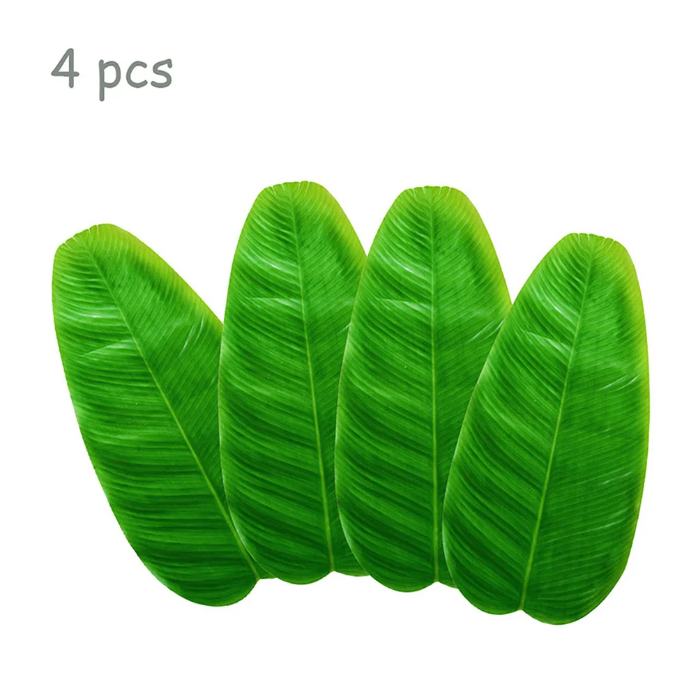 

4pcs Simulation Banana Leaf Table Mat Placemat Hawaiian Party Decoration Table Flag Desktop Wall Decoration Hot Sale