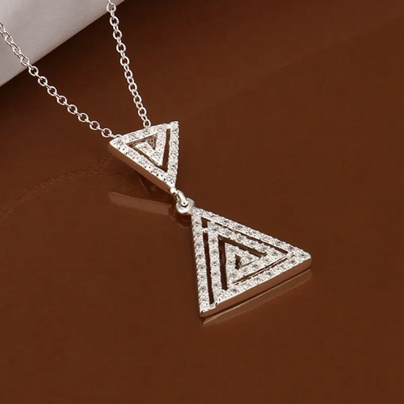 Silver Necklace Pendant 925 jewelry silver plated /IWZNIUPJ KNPOFTOD | Украшения и аксессуары