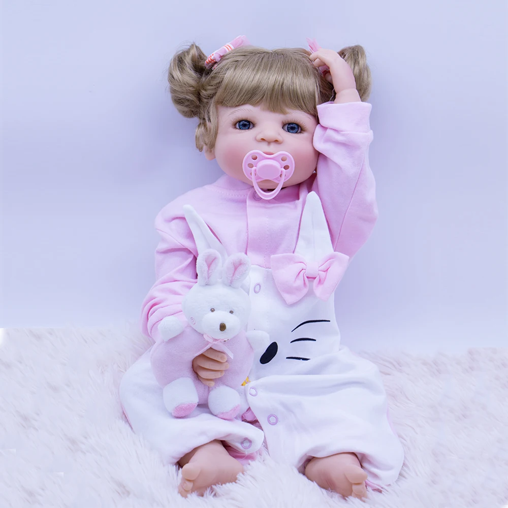 

55cm hard Silicone Reborn Baby Doll Kids Play house toy Lifelike Toys For children new Year's gift Doll Bebe girl Reborn doll