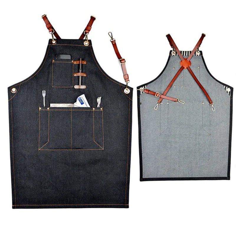 Buy 4 Style Denim BBQ Cleaning Apron Cooking Apron Kitchen Bib Chef Florist