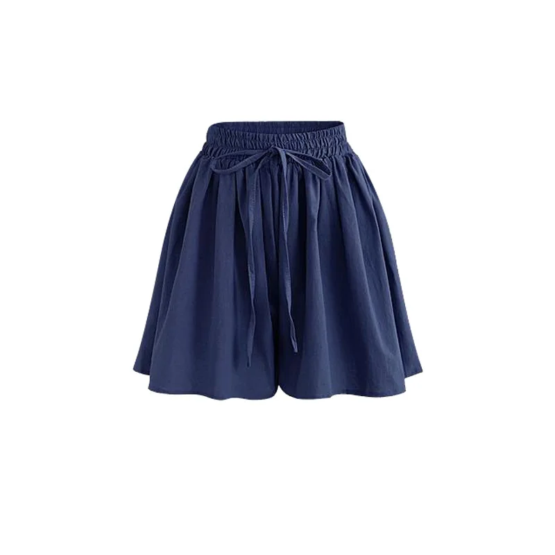 Short en mousseline de soie pour femmes, taille haute, été 8001