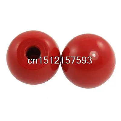 

2 Pcs Red Round Plastic M10 Thread 35mm Dia Ball Lever Knobs