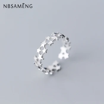 

Rings For Women 925 Sterling Silver Star Wedding Rings Opening Adjustable Statement Ring Girl Gift Jewelry Accessories Jewellery
