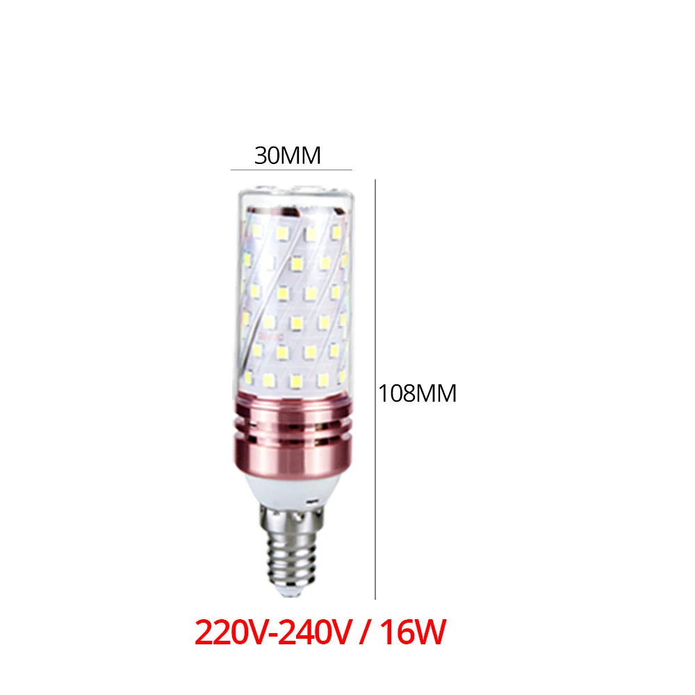 Foxanon светодиодный светильник E27 E14 AC220V 110V кукурузы лампа 2835 SMD 5 Вт 7 Вт 9 Вт 12 Вт 16 Вт Bombillas светодиодный s Lampada для Домашние светильник Инж - Испускаемый цвет: E14 16W