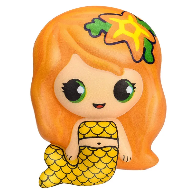 Кавайная очаровательная игрушка Русалка сжимающая игрушки для снятия стресса медленно поднимающийся крем ароматизированный для детей и взрослых сжимающая игрушка - Цвет: yellow Mermaid