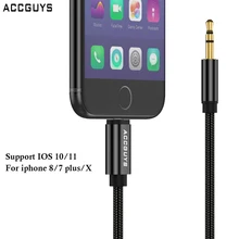 ACCGUYS 3,5 мм адаптер для наушников для iPhone XR XS Max 7 8 X Plus адаптер для автомобильного радио аудио кабельный удлинитель AUX для iOS 11 до 3,5 мм