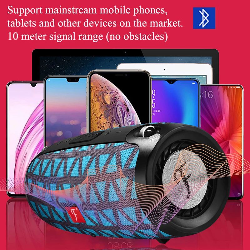 Bluetooth Колонка Беспроводная портативная звуковая коробка 20 Вт стерео Бас Сабвуфер