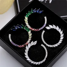 Топ продаж, новые модные простые серьги-гвоздики в виде венка, красочные циркониевые серьги для женщин ZK40