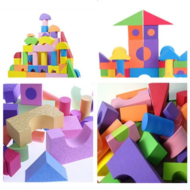 Soft Foam Building Blocks Construction Imaginationtoys Educational Playing For Kids Children Toddlers Non-Toxic Set Of 50Pcs (4)