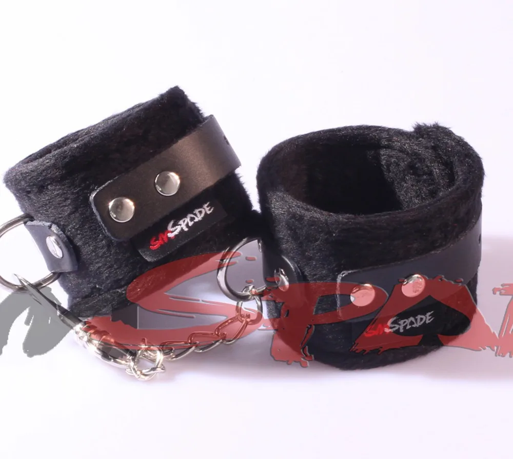 Drop shipping romantic velvet handcuffs for ladies, Black poetical