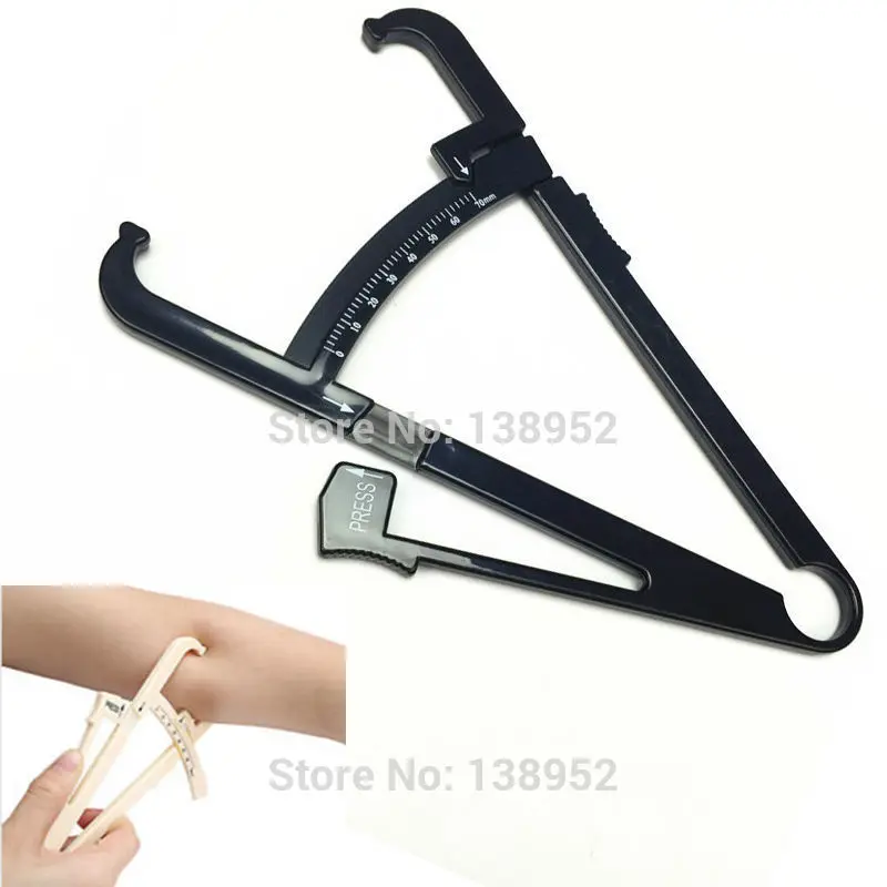 black color Personal Measure Body Accu Fat Loss Tester Caliper Charts