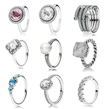 2016 colección De Navidad anillo de plata de ley 925 anillos para las mujeres Anillos anillos de plata fina de regalo Memnon joyería anillos set
