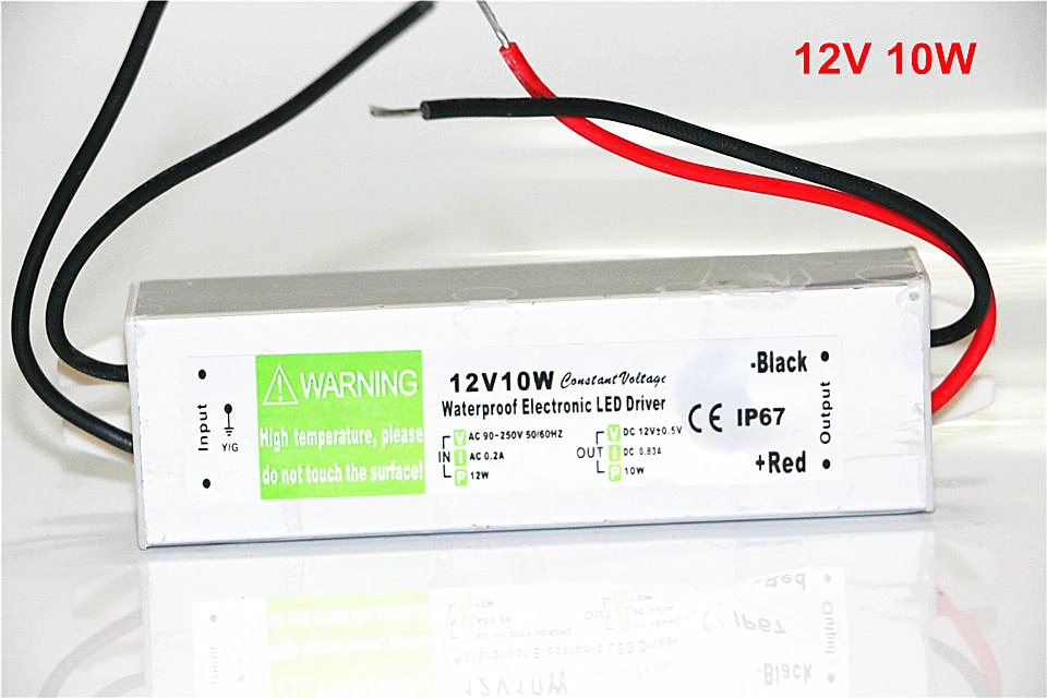 Адаптер питания AC110V 220V к 12 в 10 Вт-80 Вт ip67 Водонепроницаемый светодиодный трансформатор наружного освещения для светодиодных лент