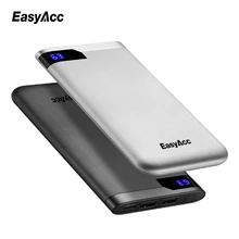 10000 mah Power Bank, Easyacc Portable Ultra-thin Polymer LCD Dual Output Type-C Ports Powerbank battery powerbank 10000mah