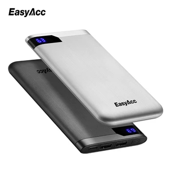 

EasyAcc 10000 mah Power Bank Ultra-thin Polymer LCD Type-C Ports PoverBank Fast Charging External Battery Charger For Xiaomi