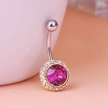 Big Blue Colares Rhinestone Piercing Navel Belly Button Rings Body Piercing Jewelry Perfumes For Personality Women Gothic Vaz