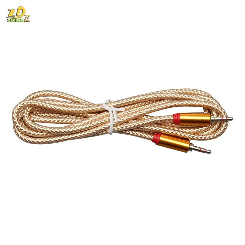 2m long Nylon Braid Jack 3 5mm Audio Cable Male Stereo AUX Cable M M Headphone Cord for iPhone Car Speaker Earphone MP3 4 300pcs