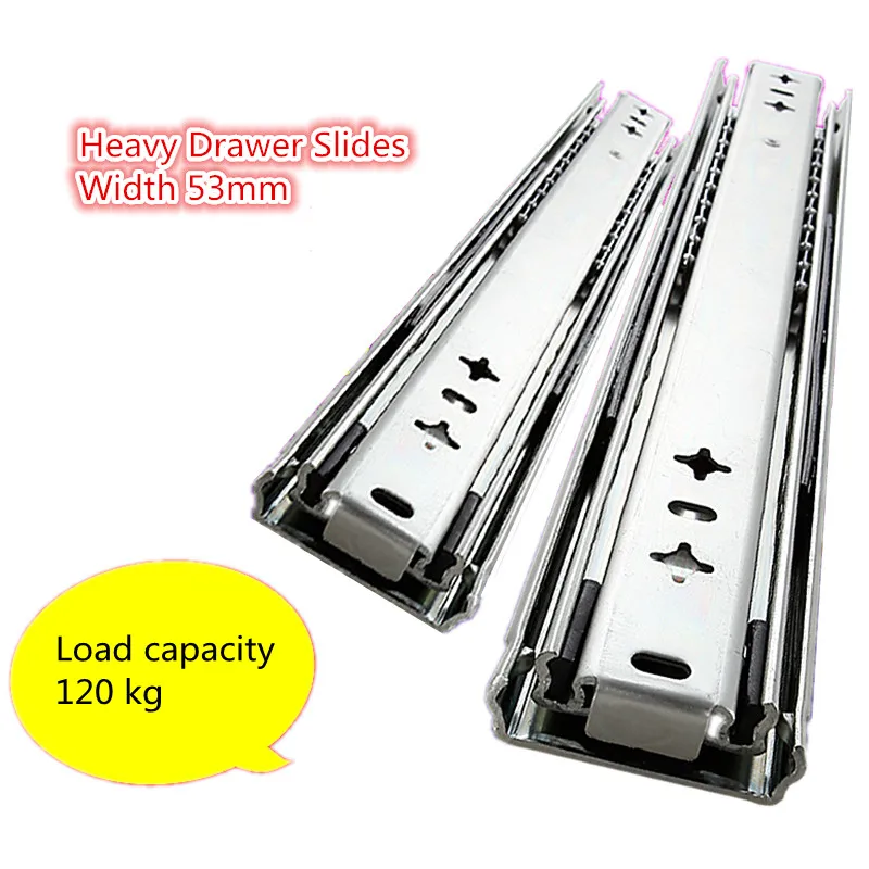 Heavy Rail Three Rail 53mm Wide Damping Rv Load Bearing Drawer