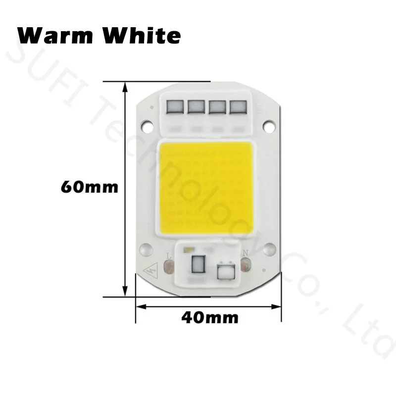 Умный IC светодиодный COB ламповый чип 20 Вт 30 Вт 50 Вт AC220V 110 В белый теплый белый для 20 30 50 Вт ватт светодиод диод светодиодный ламповый прожектор светильник Точечный светильник - Испускаемый цвет: Warm White