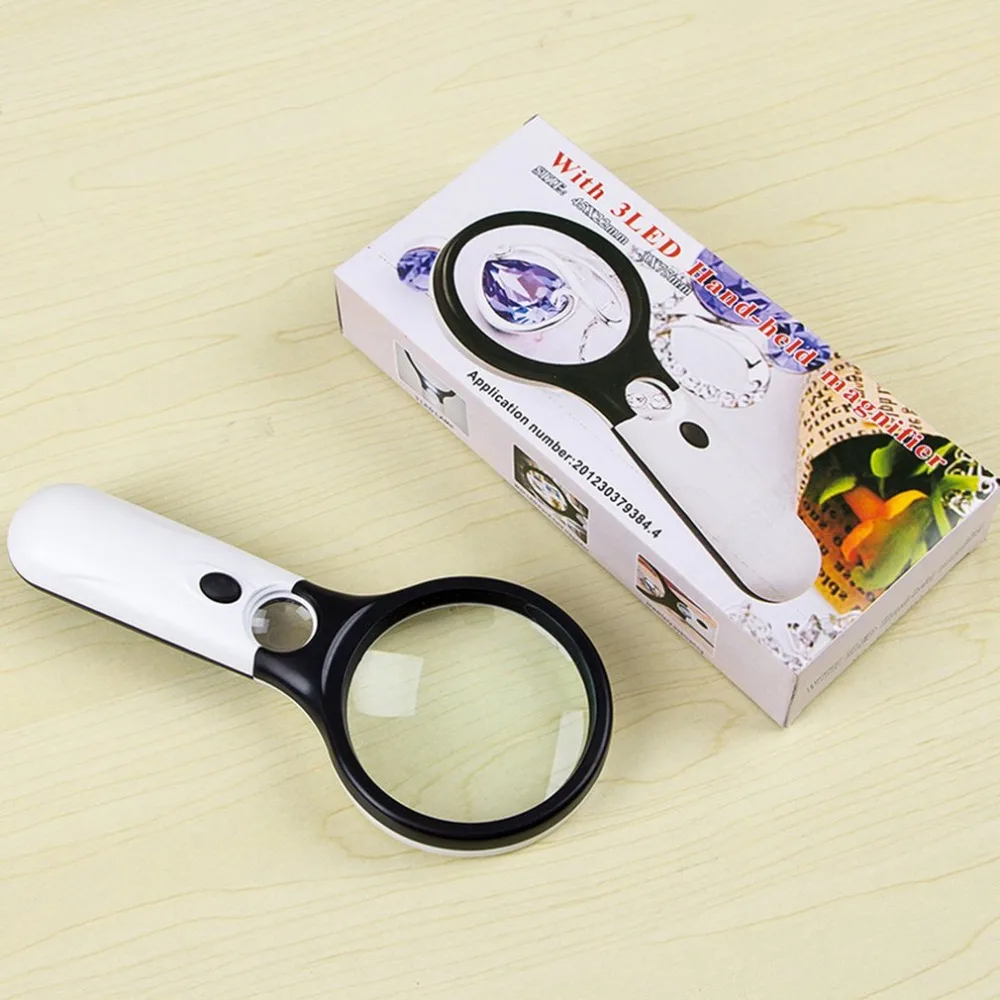 

LED Double Lens Magnifier 6902ab Acrylic Magnifying Glass Lens For Jeweler Coins Stamps 190*85*30mm Magnifier