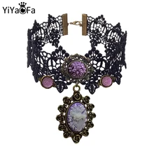 YiYaoFa, готические вечерние ювелирные изделия, винтажное кружевное ожерелье для женщин, аксессуары, колье, ожерелье, Массивный воротник, ожерелье, JL-204