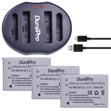 DuraPro 3pc EN EL5 EN EL5 EL5 Li ion Rechargeable Battery Dual USB Charger For Nikon
