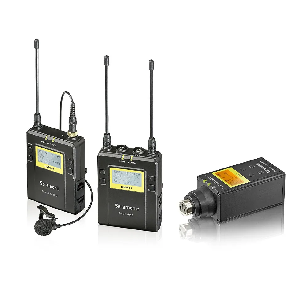 

Saramonic UWMIC9 UHF Wireless Lavalier + XLR Transmitter Microphone System with Bodypack Transmitter + Lav Mic, XLR Plug-inTrans