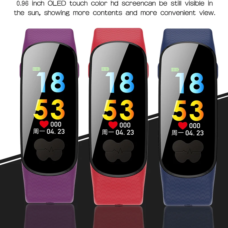 

2019 Smart Bracelet Band With Heart rate Monitor ECG Blood Pressure IP67 Fitness Tracker Smart Watch For Android IOS