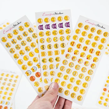 

12 Pieces / Apple Expression / Children Stationery Pvc Transparent Sticker Cartoon Outdoor Decoration Diy Diary Album Sticker