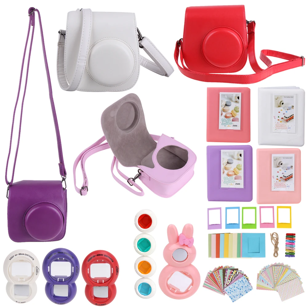 7 in 1 Instant Film Camera Bag for Fujifilm Instax Mini 8 Accessories(Camera Case/Sticker/Album/ Frames/Lens/Filters/Strap) camera : image 7 in 1 Instant Film Camera Bag for Fujifilm Instax Mini 8 Accessories(Camera Case/Sticker/Album/ Frames/Lens/Filters/Strap) camera