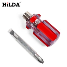 HILDA мини двунаправленная отвертка со сменной головкой Phillips& плоский наконечник отвертка для DIY Инструменты для ремонта