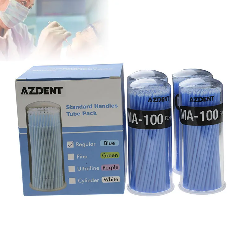 

4 Boxes/Pack AZDENT Dental Micro Brush Disposable Material Applicators Orthodontic Products Denture Orthodontic Tools