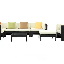 Уличная мебель из ротанга l-образный маленький арабский современный металлический диван